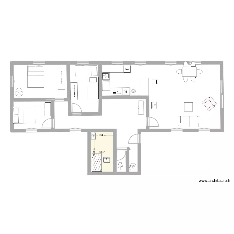 Base. Plan de 1  et 7 m²