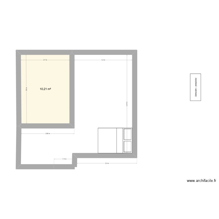 GONCALVES 2. Plan de 1 pièce et 10 m2