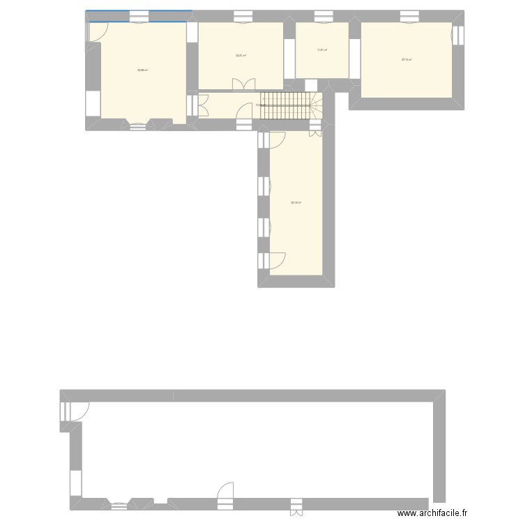 Lusignan. Plan de 6 pièces et 139 m2