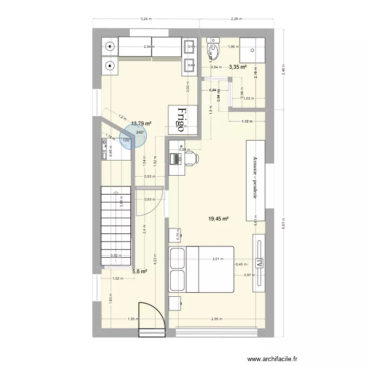 garage / chambre. Plan de 4 et 42 m² garage / chambre. Plan de 4 et 42 m²