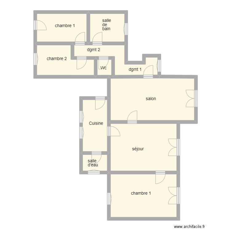 0733. Plan de 10 pièces et 113 m2