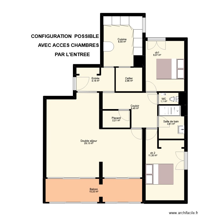 GOTTER. Plan de 14 pièces et 90 m2