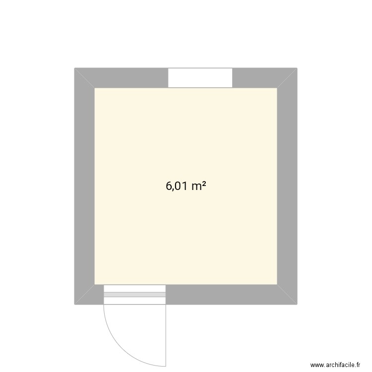 Bureau. Plan de 1 pièce et 6 m2