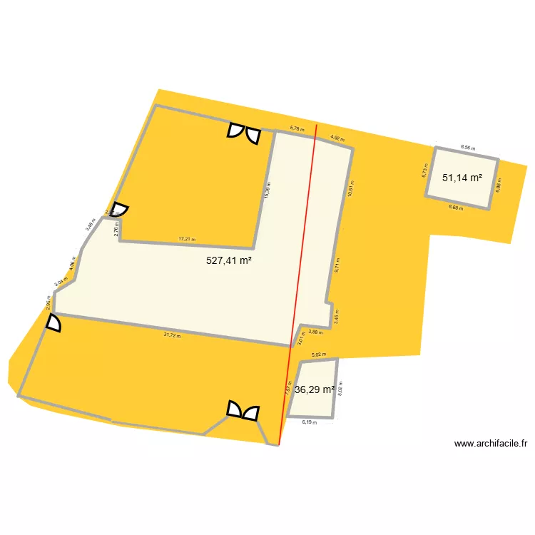 plan cadastral cloture. Plan de 3  et 615 m²
