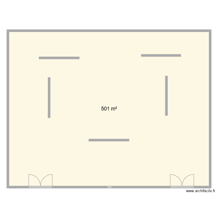 hguh. Plan de 1 pièce et 501 m2