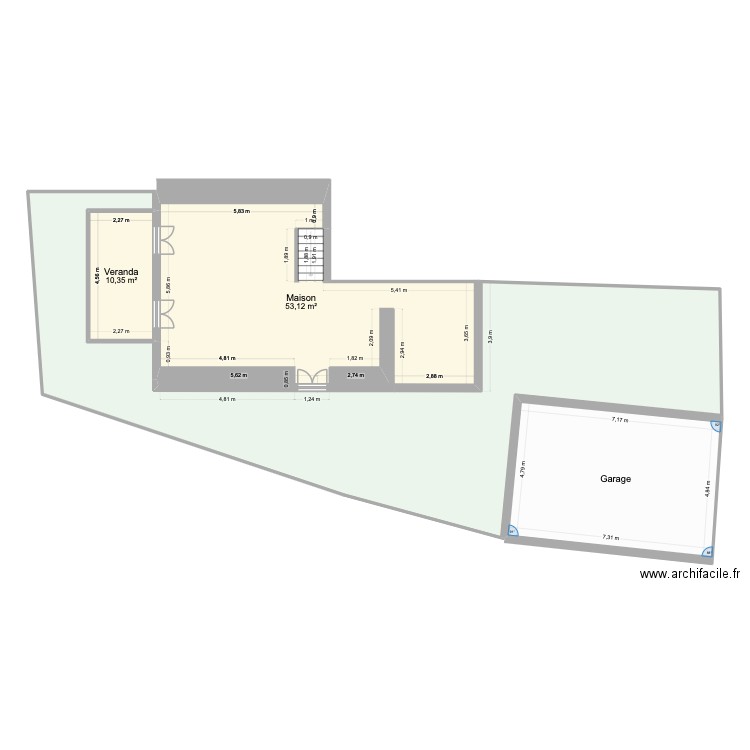 RDC CRAM. Plan de 4 pièces et 199 m2