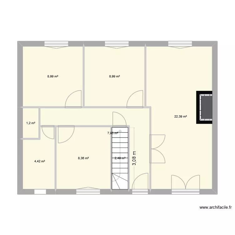 Plan original. Plan de 8  et 65 m²