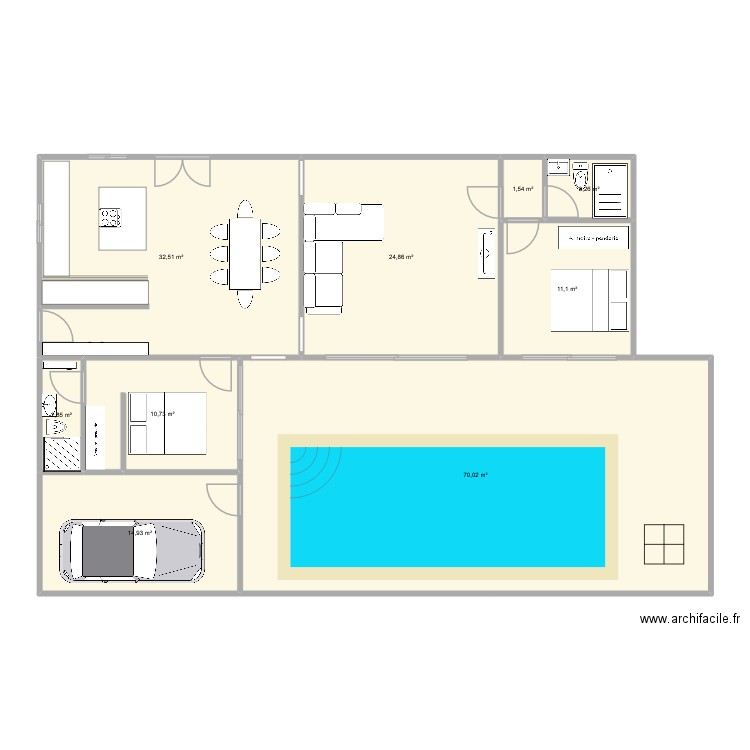 Plus grand. Plan de 9 pièces et 172 m2