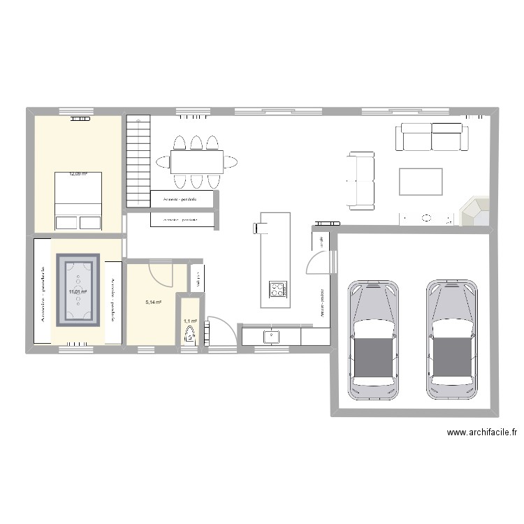 masion bondues bas3. Plan de 4 pièces et 29 m2