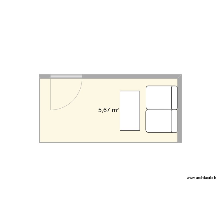 Balcon nord 2.0. Plan de 1 pièce et 6 m2