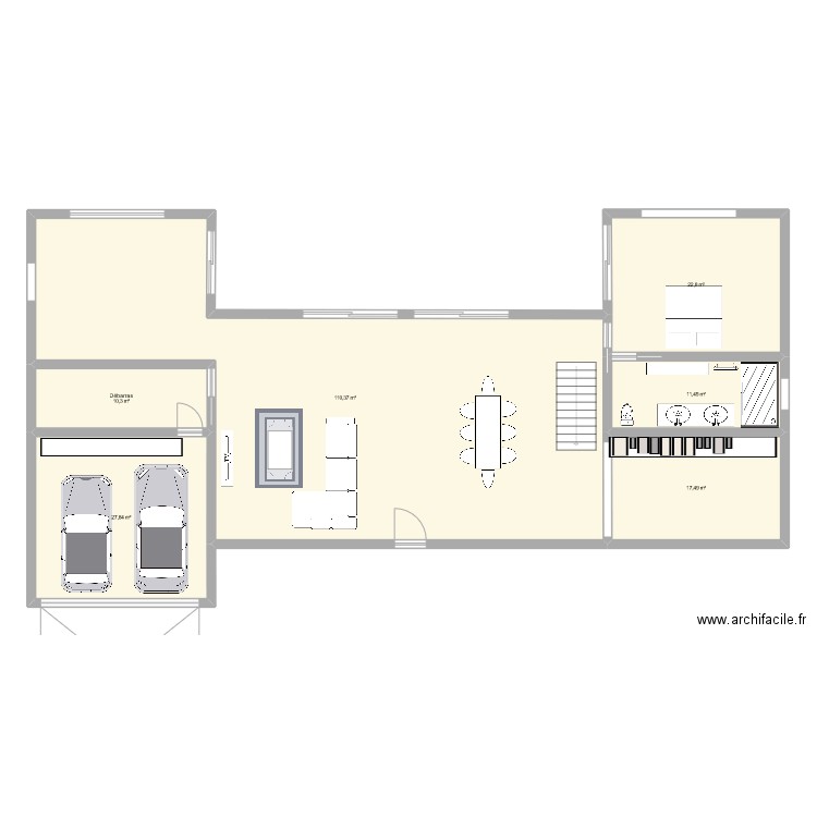 Maison projet 1. Plan de 6 pièces et 200 m2