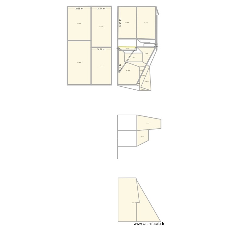 toit. Plan de 23 pièces et 187 m2