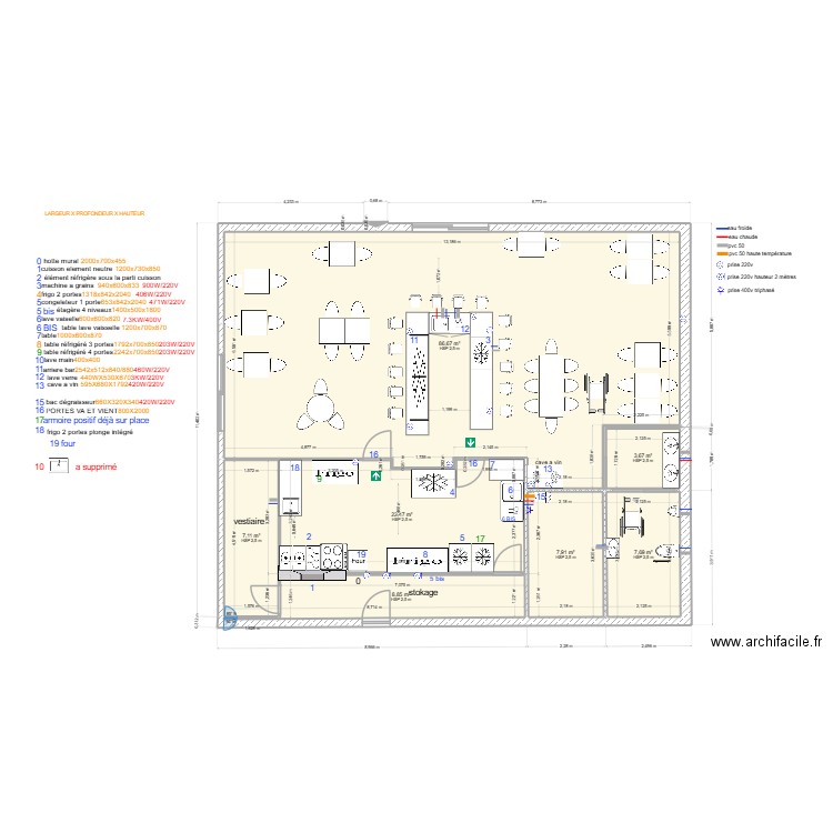 clos d;ennetieres. Plan de 7 pièces et 144 m2