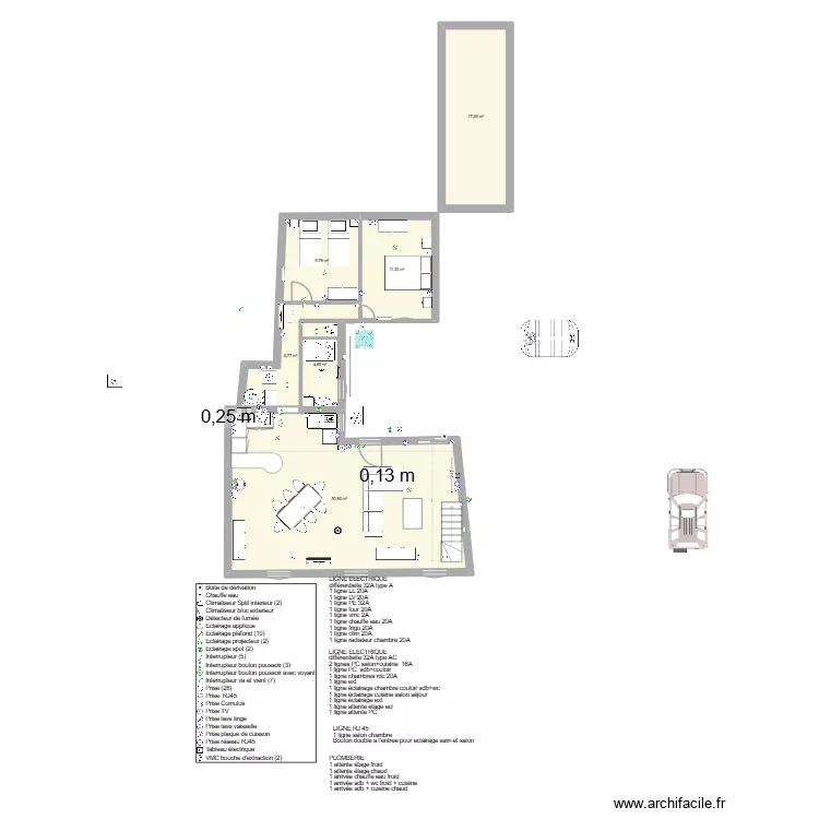 MAISON LES BONNAULTS plomberie. Plan de 6 pièces et 101 m² MAISON LES BONNAULTS plomberie. Plan de 6 pièces et 101 m²