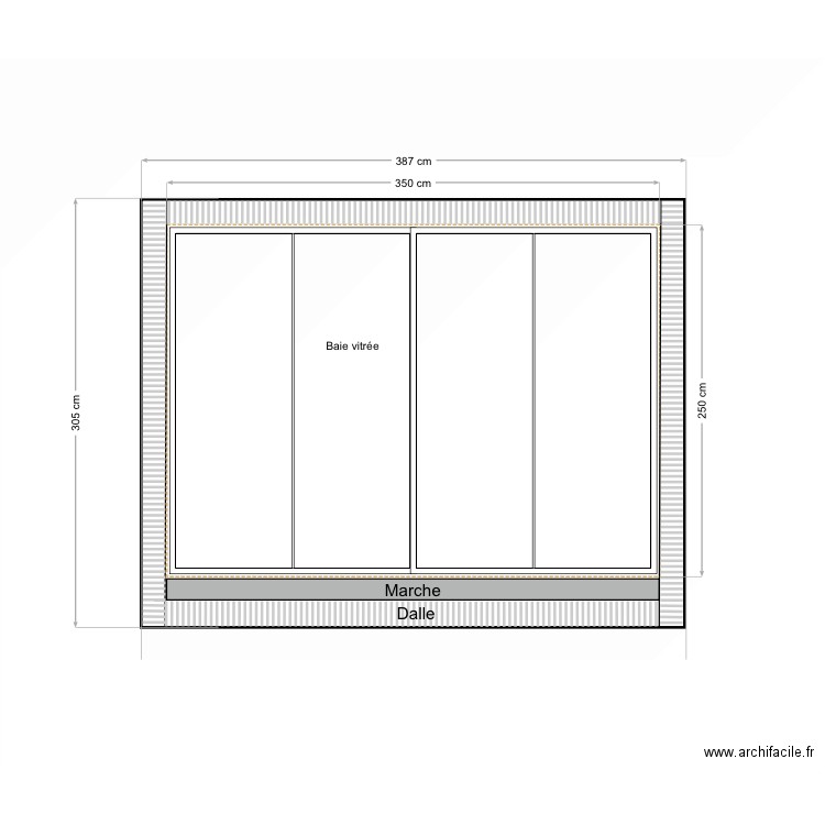 Plan de coupe façade appartement. Plan de 0 pièce et 0 m2
