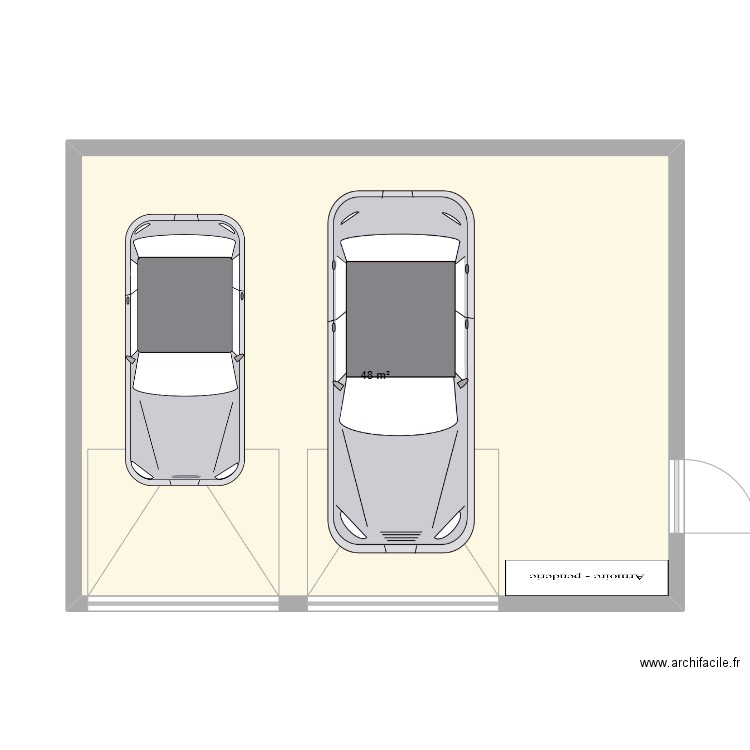 garage perso. Plan de 1 pièce et 48 m2