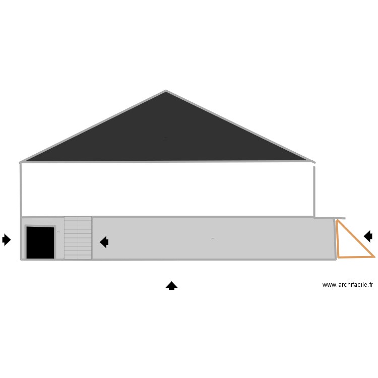 Maison côté terrasse. Plan de 4 pièces et 1246 m2