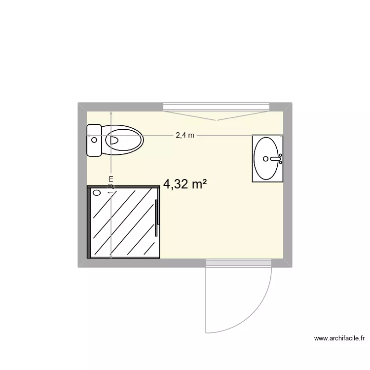 SDB R1. Plan de 1 et 4 m² SDB R1. Plan de 1 et 4 m²