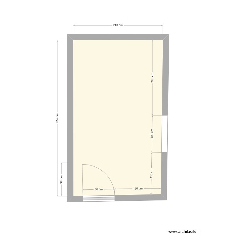 Cave. Plan de 1 pièce et 10 m2