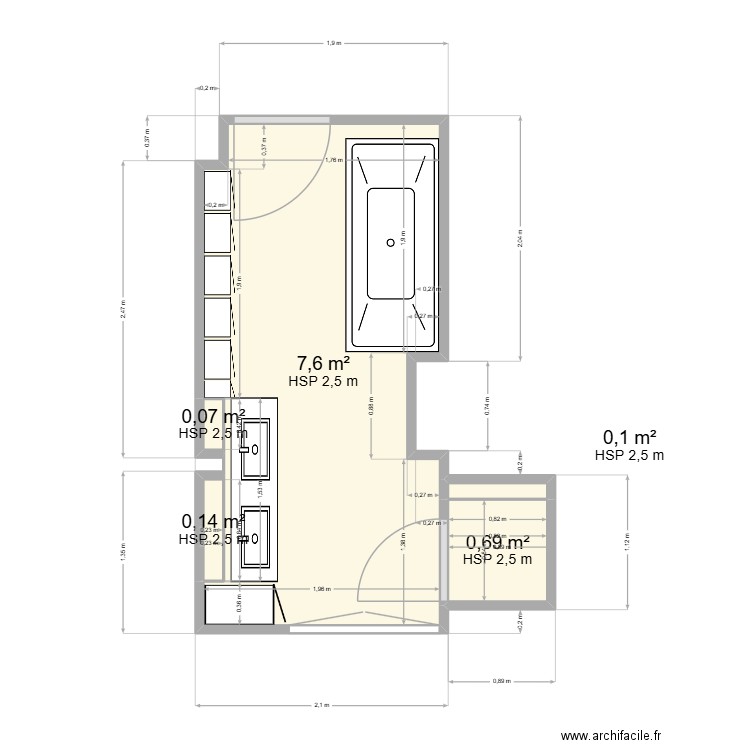 sdb oliv MEUBLES. Plan de 5 pièces et 9 m2