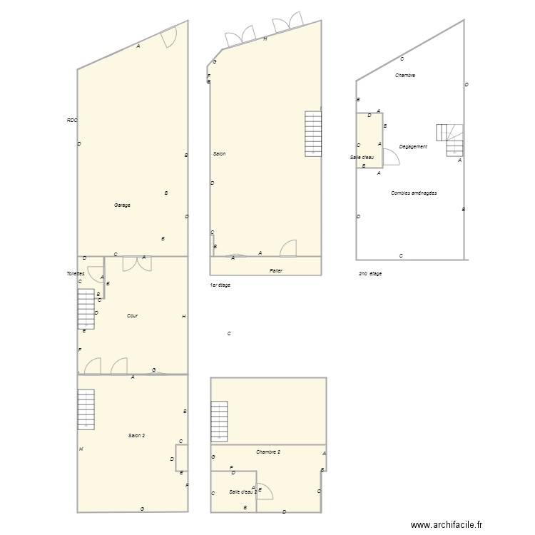 Croquis BENAJI. Plan de 12 pièces et 229 m2