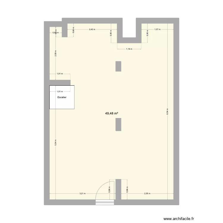NJA - Local co - RDC - Porteurs. Plan de 