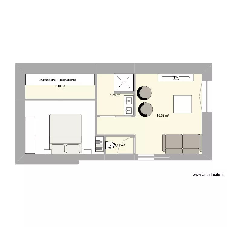 Extension Thivars. Plan de 4 et 25 m² Extension Thivars. Plan de 4 et 25 m²