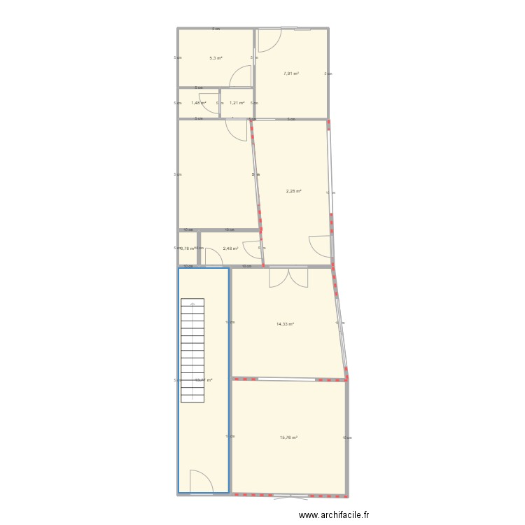 Limal Gery Everaerts - RDC. Plan de 10 pièces et 75 m2