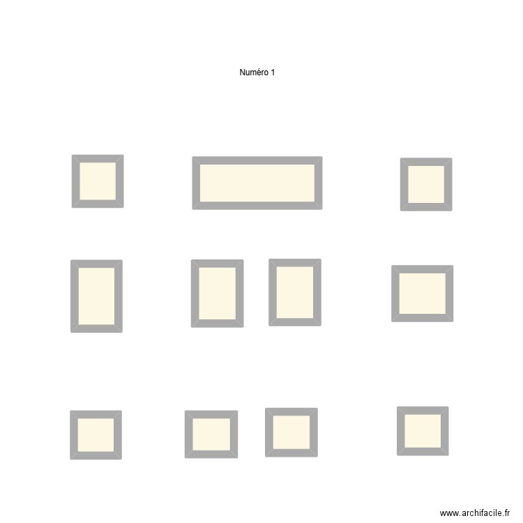 Vitrophanies n°1. Plan de 11 pièces et 5 m2