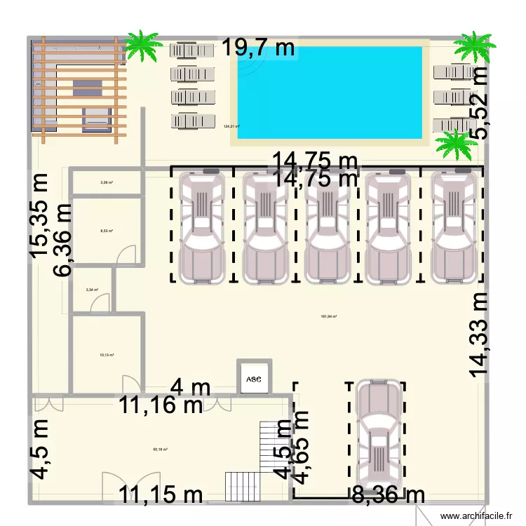 PROJET R+4 BALCON VITRE. Plan de 60 pièces et 1755 m² PROJET R+4 BALCON VITRE. Plan de 60 pièces et 1755 m²