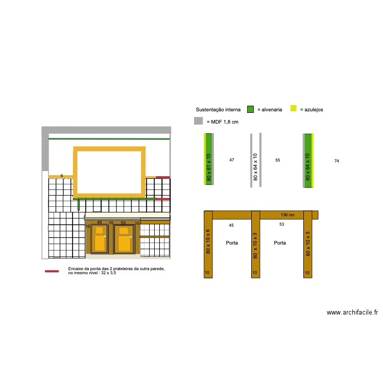 Cozinha fundo. Plan de 0 pièce et 0 m2