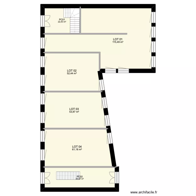 PAGET GROUPE. Plan de 15  et 675 m²