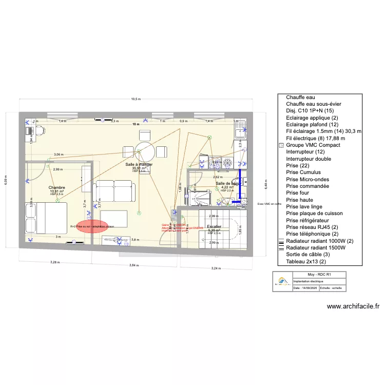 Moy - RDC R1. Plan de 8 Pièces et 88 m² Moy - RDC R1. Plan de 8 Pièces et 88 m²