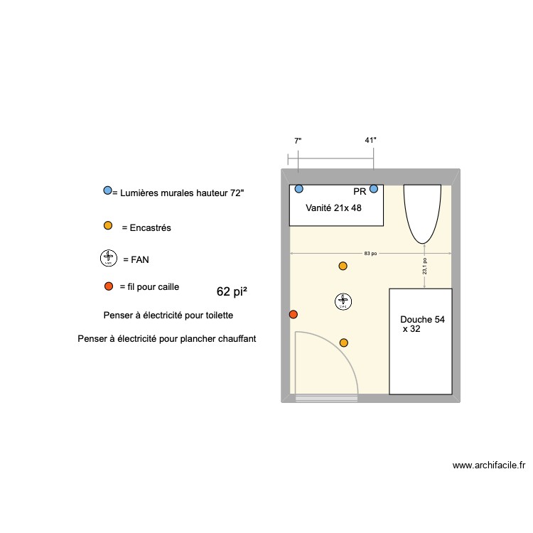 salle de bain. Plan de 0 pièce et 0 m2