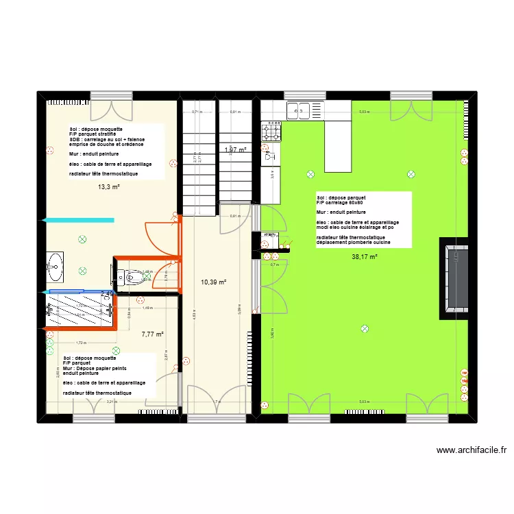 Carpentier - v2 rdc projet&eacute;. Plan de 