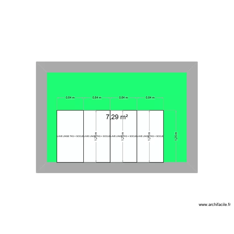 PLAN VU FACE LAVE LINGE 7KG. Plan de PLAN VU FACE LAVE LINGE 7KG. Plan de