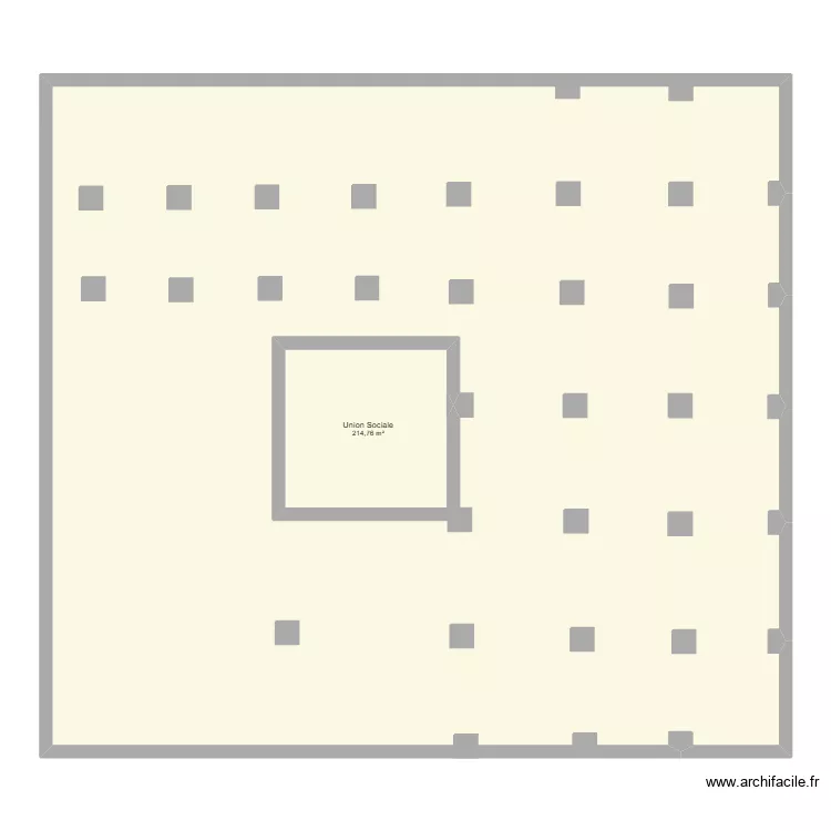 Union Sociale. Plan de 2  et 244 m²