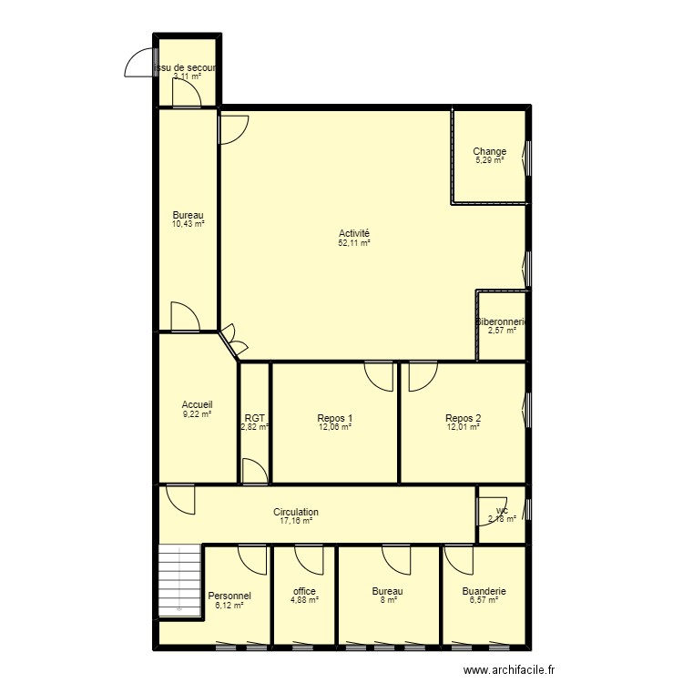 92limousin5bretigny. Plan de 15 pièces et 155 m2