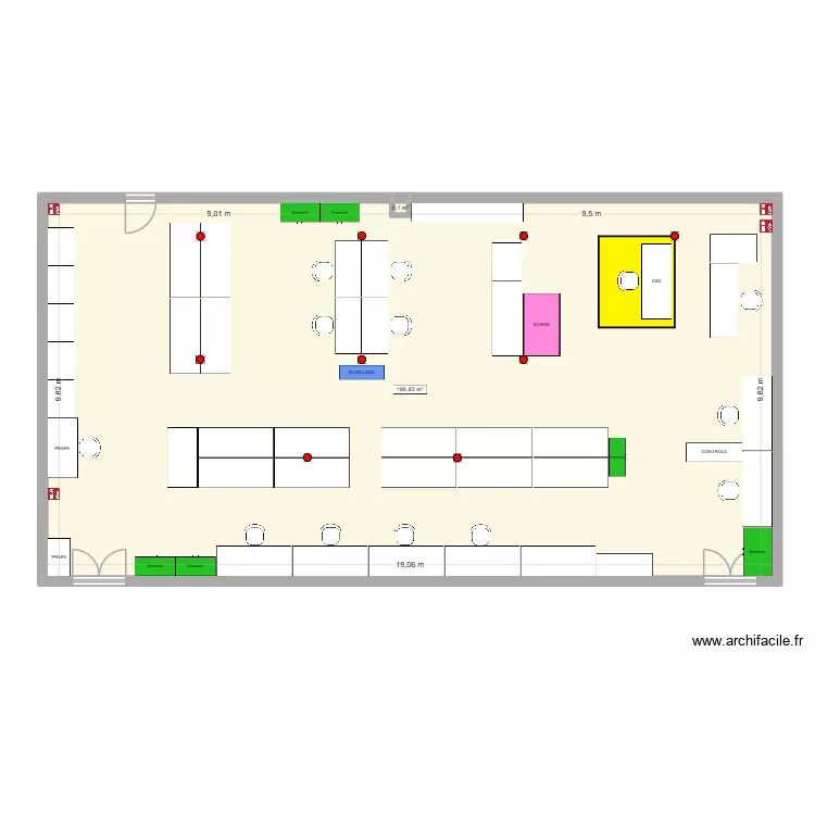 Atelier Antelec 2. Plan de 2  et 187 m²