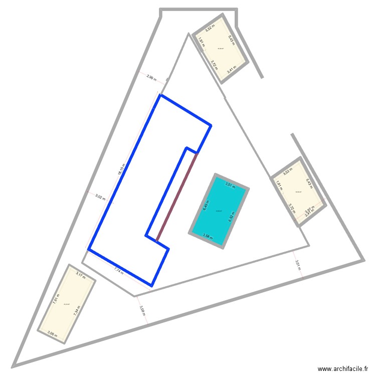 Roda de bera Neptu version 2 Cubic House. Plan de 4 pièces et 85 m2