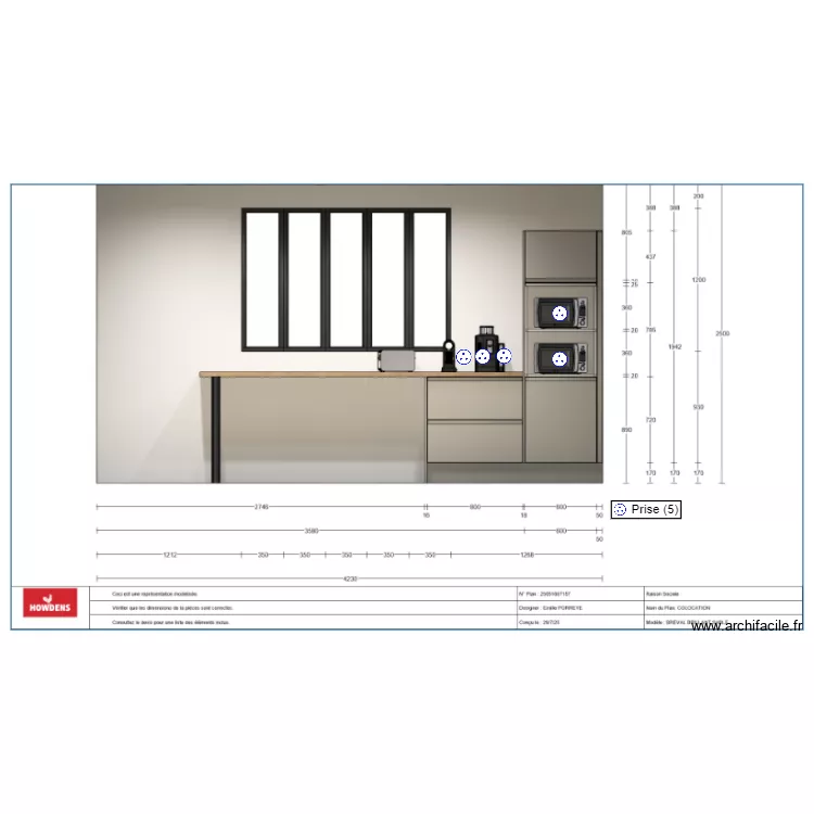 Credit agricole elec cuisine P2. Plan de 