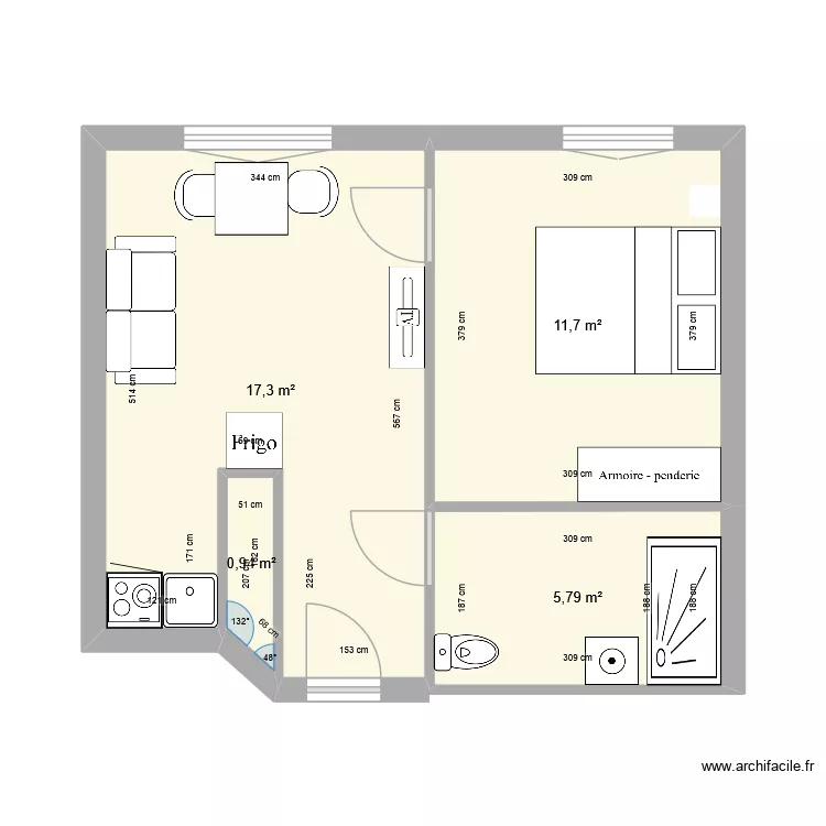 EXE T2 La Seyne TURPIN. Plan de 4  et 36 m²