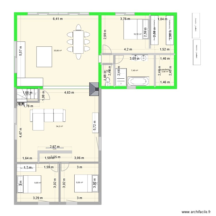 lalbenque 3. Plan de 9 pièces et 120 m2
