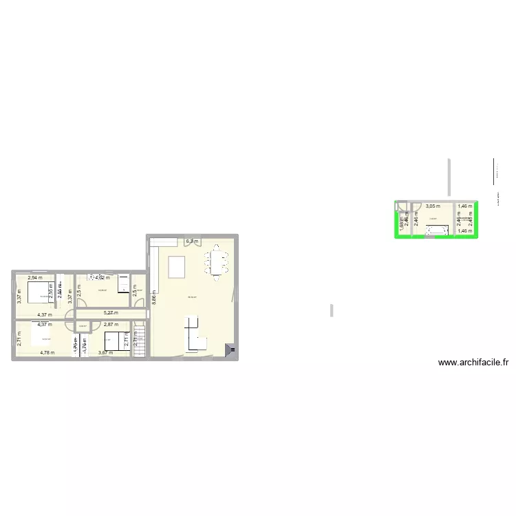 lalbenque 3. Plan de 12  et 126 m²