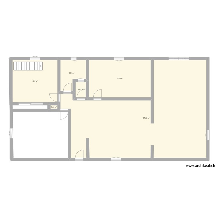 autre coustete. Plan de 6 pièces et 147 m2