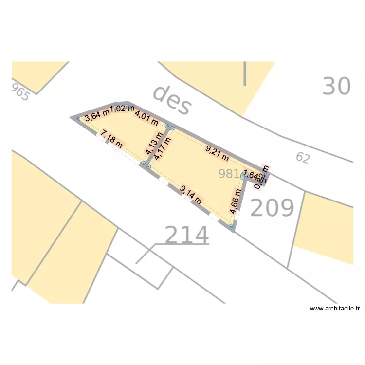 maison. Plan de 2 et 62 m² maison. Plan de 2 et 62 m²
