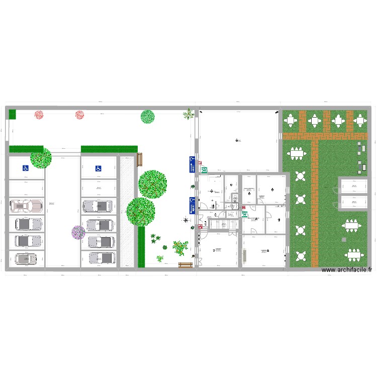 ETAGE la vigneronne projet 1A. Plan de 22 pièces et 518 m2