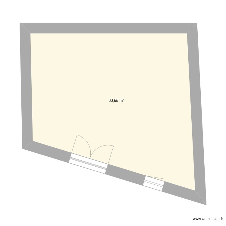 bergerie st michel. Plan de 1 pièce et 34 m2