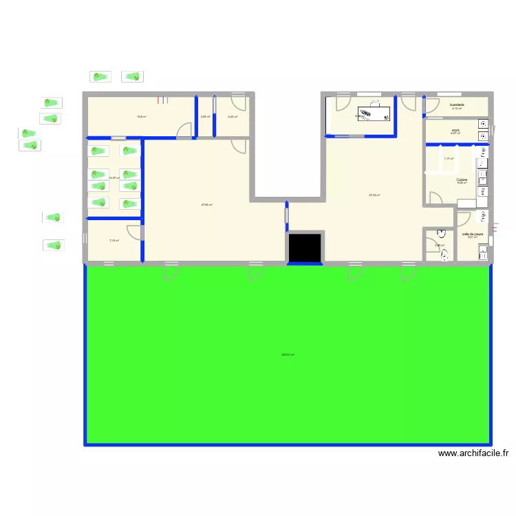 DONNEVILLE. Plan de 16  et 403 m²