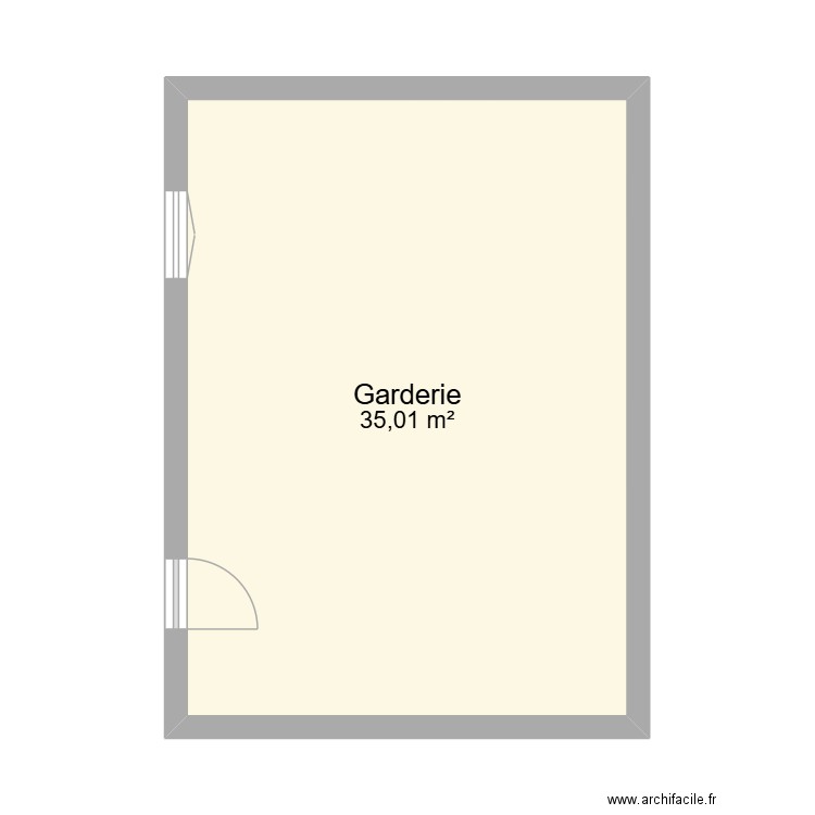garderie liginiac. Plan de 1 pièce et 35 m2